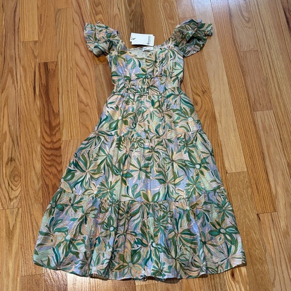 &MERCI small “Shannon Dress” Floral with Ruffled Sleeves, smocked waist, tiered - Picture 3 of 8